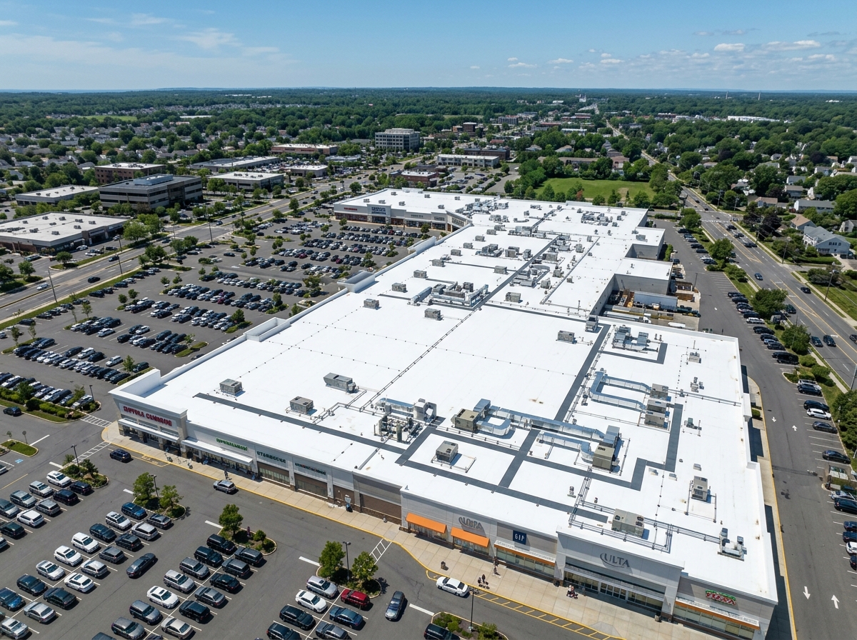 Commercial flat roof TPO installation Long Island