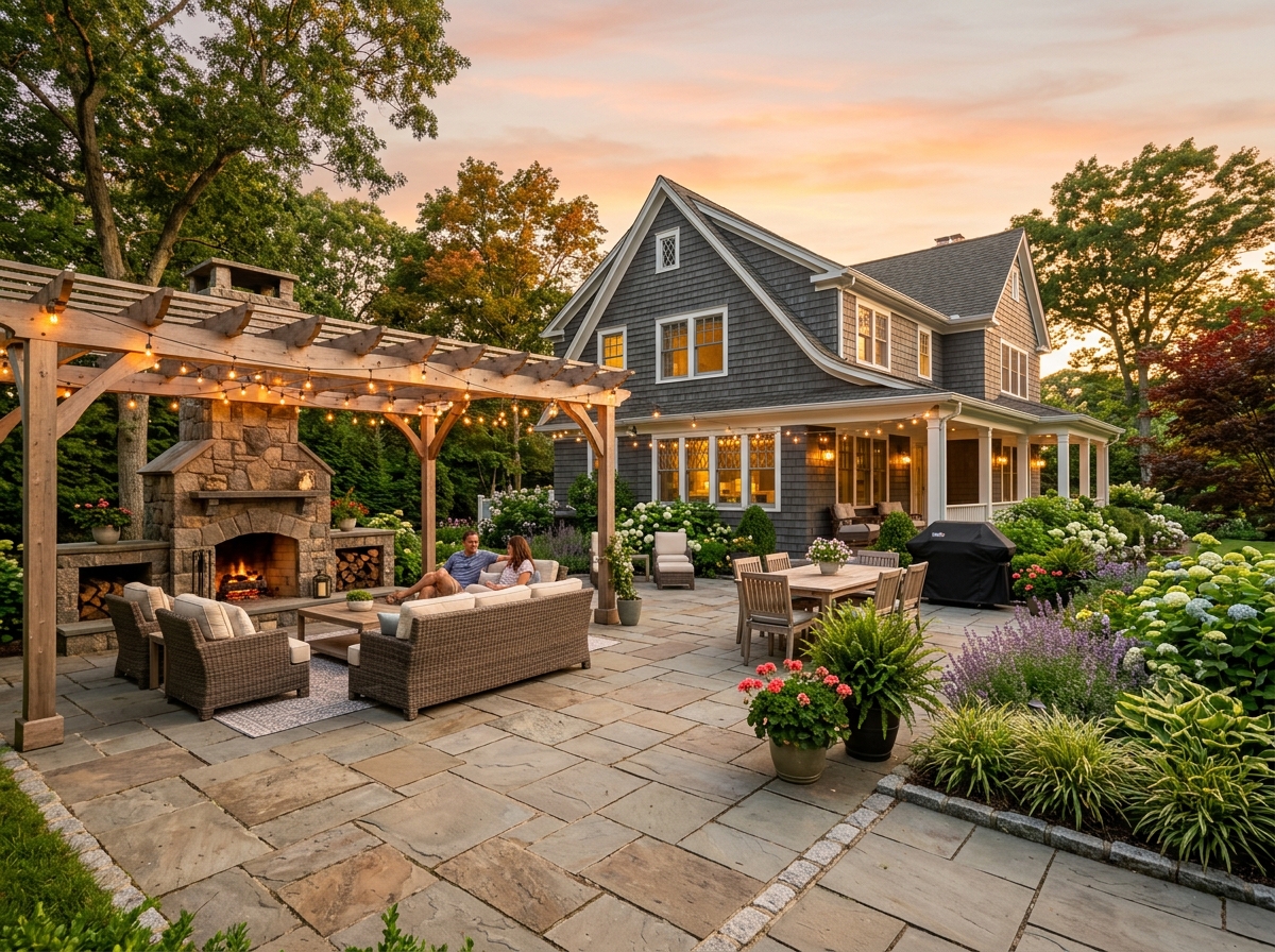Bluestone Patio & Fireplace