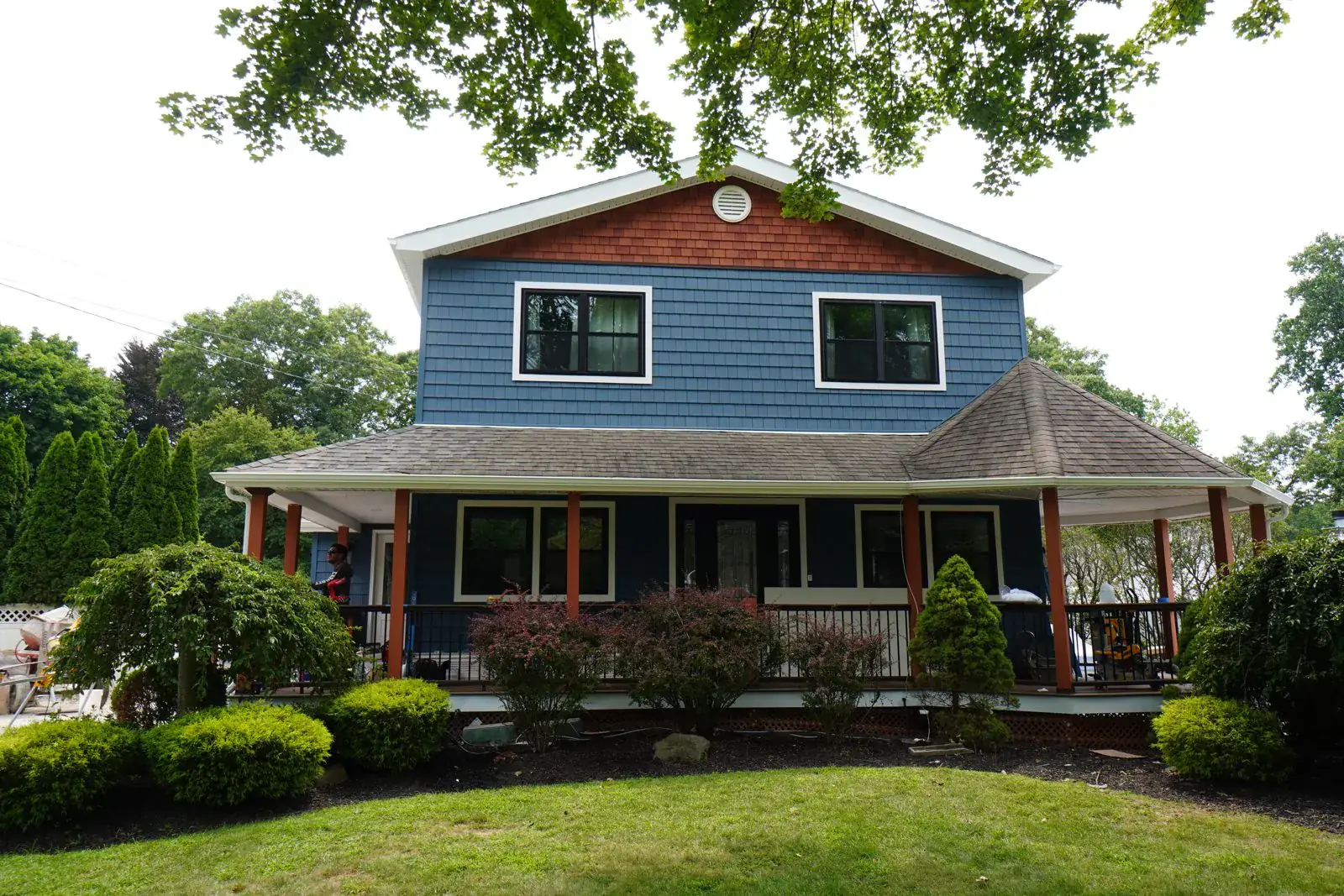 Whole-home exterior remodel in Smithtown NY — new siding, windows, wraparound porch